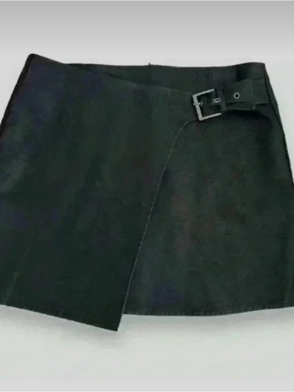 Jack by BB Dakota Black faux leather Mini Skirt with Buckle Detail